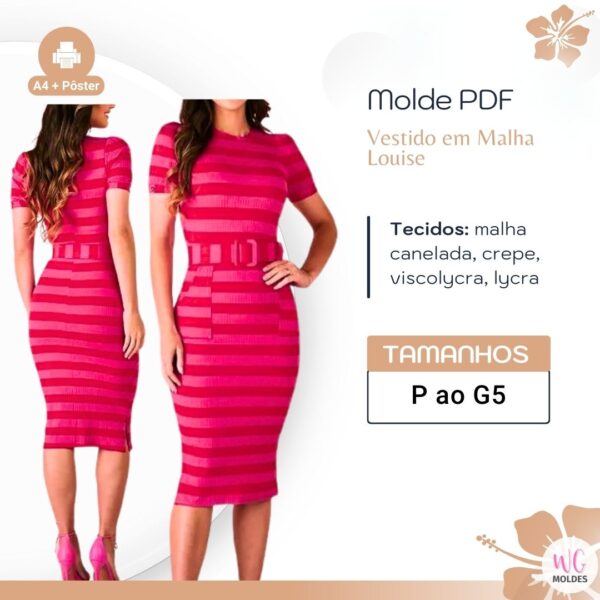 Vestido em malha louise(P ao G5)