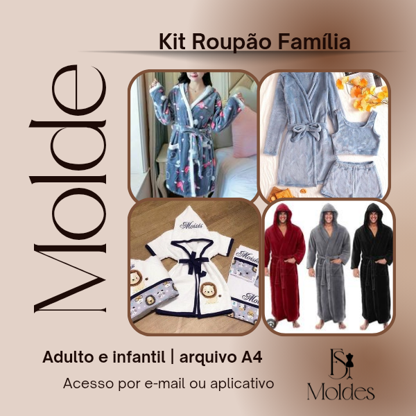 Kit roupão família(Adulto e Infantil)