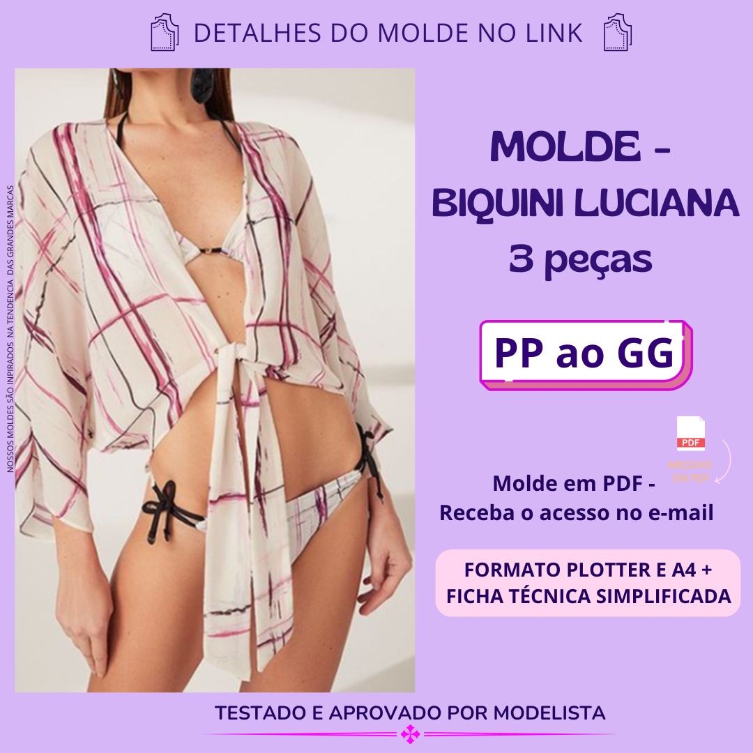 Molde Biquíni Luciana(PP ao GG)