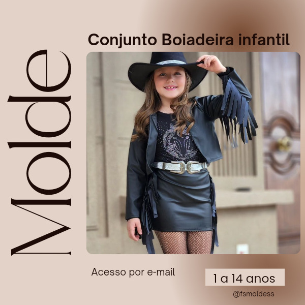 Conjunto boiadeira infantil(1 a 14 anos)