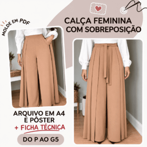 Calça Feminina com Sobreposição(P ao G5)